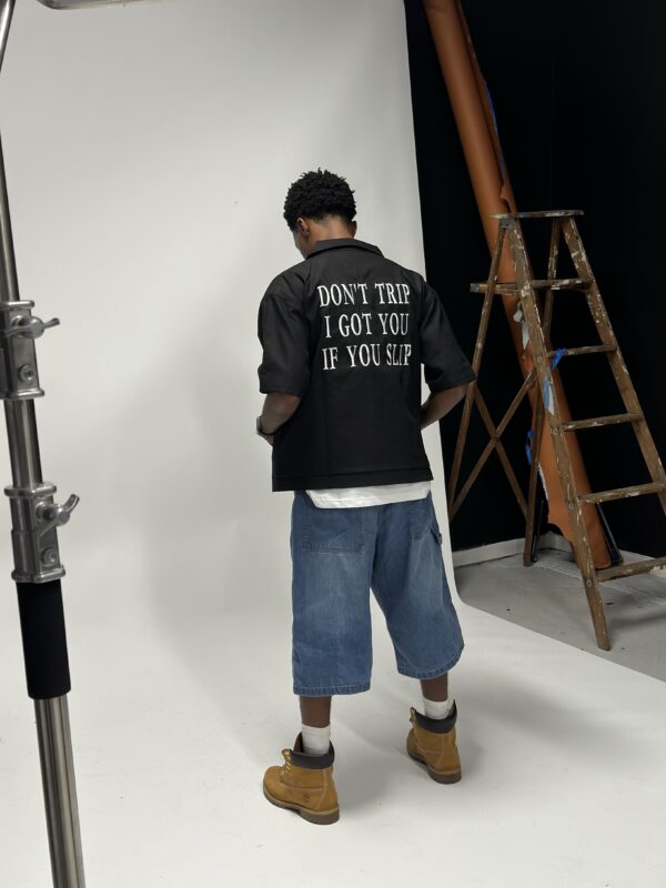 Black “Don’t Trip” Worker Jacket - Image 4